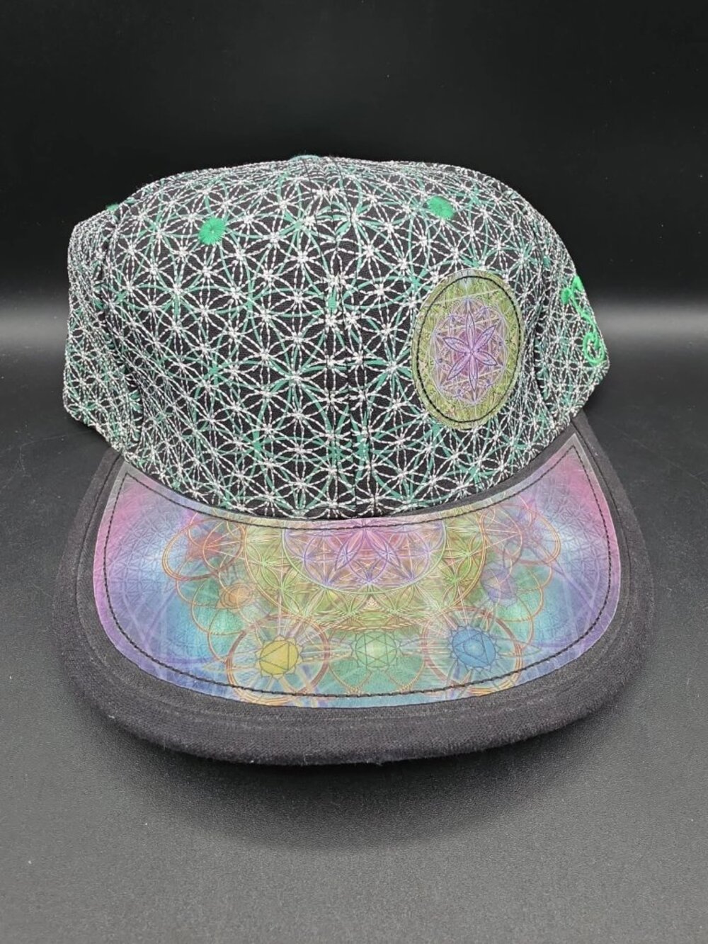 Grassroots California Hat Fitted 7 3/8 Geometric Pattern Laser Guided Visions